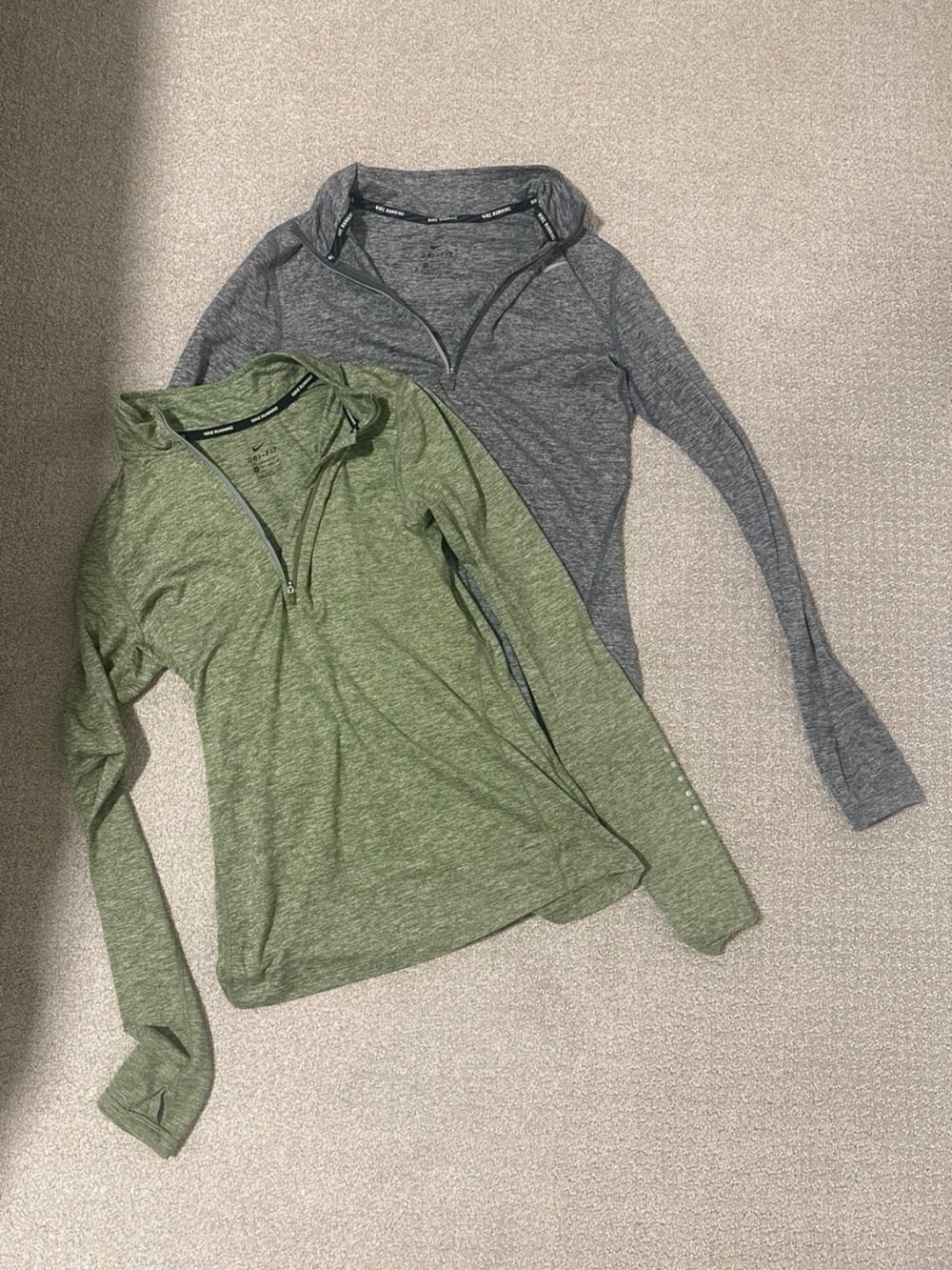 Nike Dri-FIT Heathered Light Green Running Tank